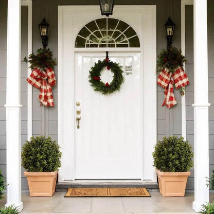Artificial ball topiary trees in pots, green set of 2 Unique Piece Furniture on Tampa Home & Garden Store