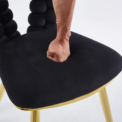 Modern Chair With Iron Tube Legs and Cushions