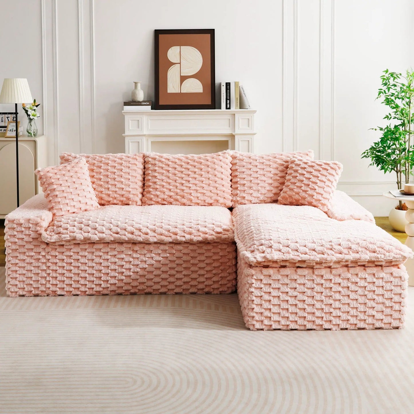 Modular Sofa, Convertible Twin Seat with Chaise