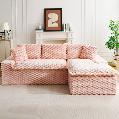 Modular Sofa, Convertible Twin Seat with Chaise