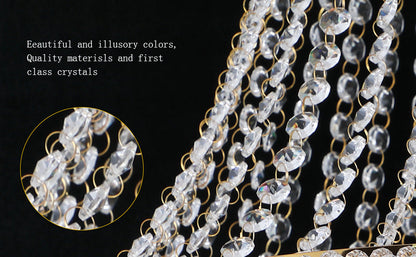 24-Inch gold crystal chandelier with 12 lights, French Empire style crystal strands on Tampa Home & Garden Store