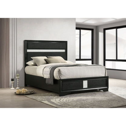 Annie Upholstered Panel Bed and Glitter Stripe