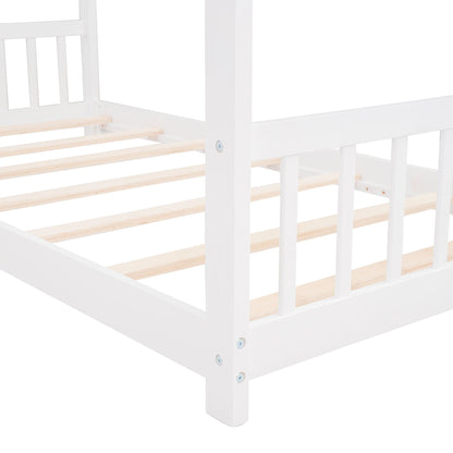 Playhouse Design Bed with Cozy Roof for Kids