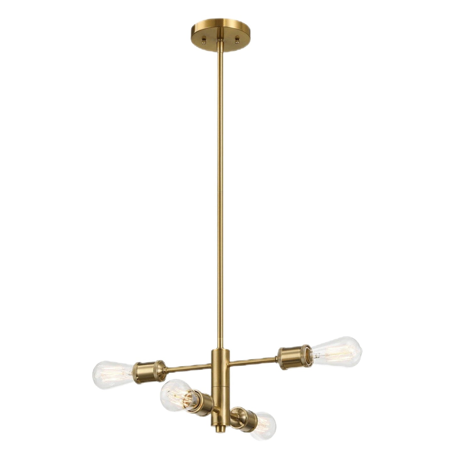 Trellis 4-light gold chandelier by HouseOfZazla with clear bulbs in brass finish on Tampa Home & Garden Store