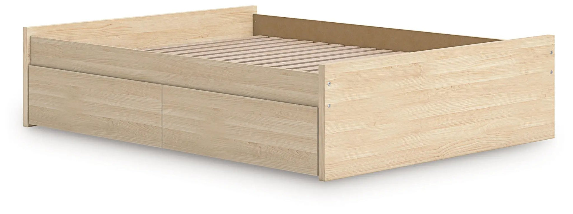 Onita platform bed with two front storage drawers in light oak finish by Unique Piece Furniture on Tampa Home & Garden Store