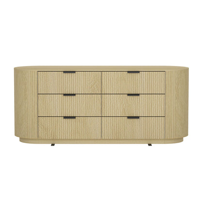 Oak 6-drawer dresser in light solid wood with black bar pulls by HouseOfZazla on Tampa Home & Garden Store