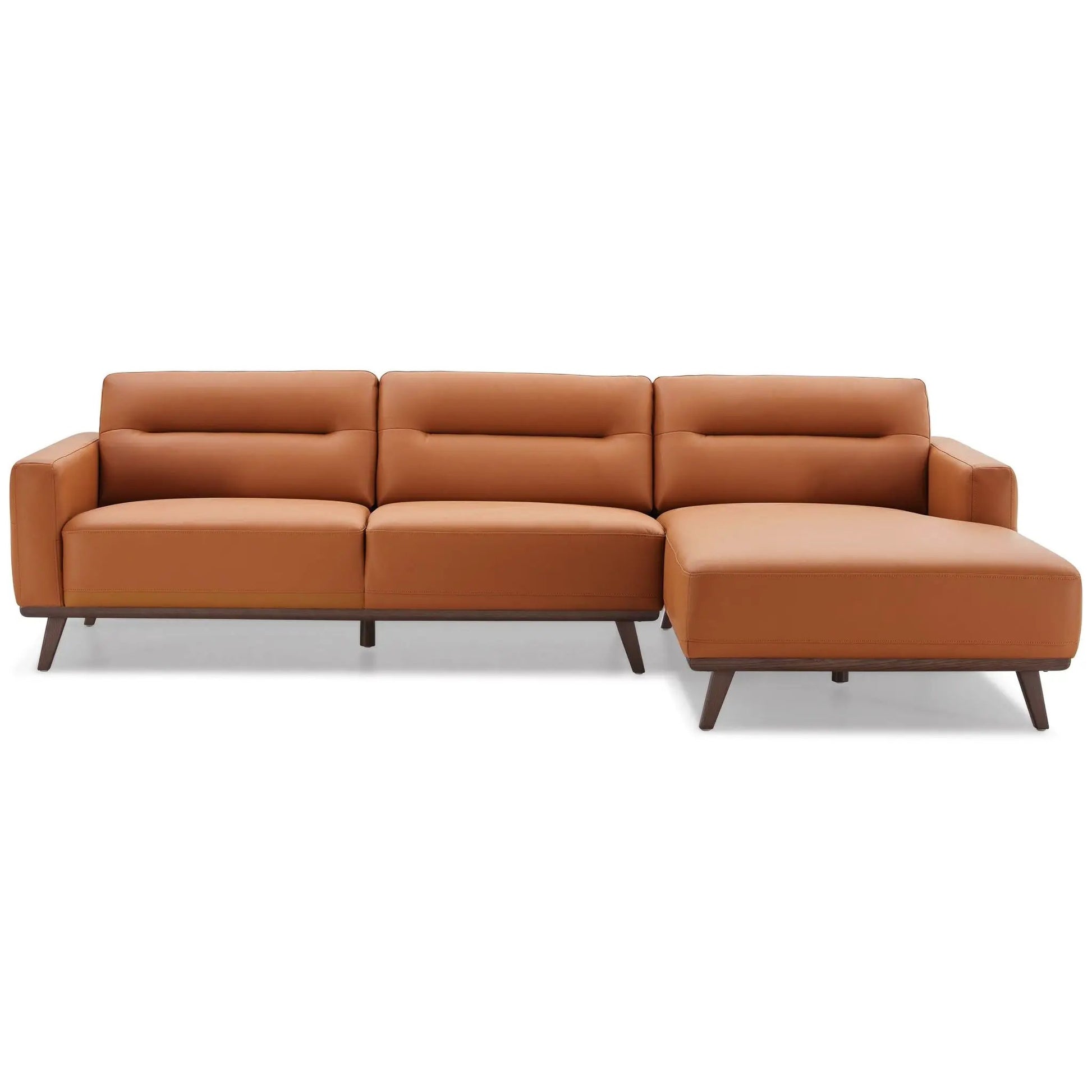 Ella L-Shaped Sectional Couch in caramel leather with chaise by Unique Piece Furniture on Tampa Home & Garden Store