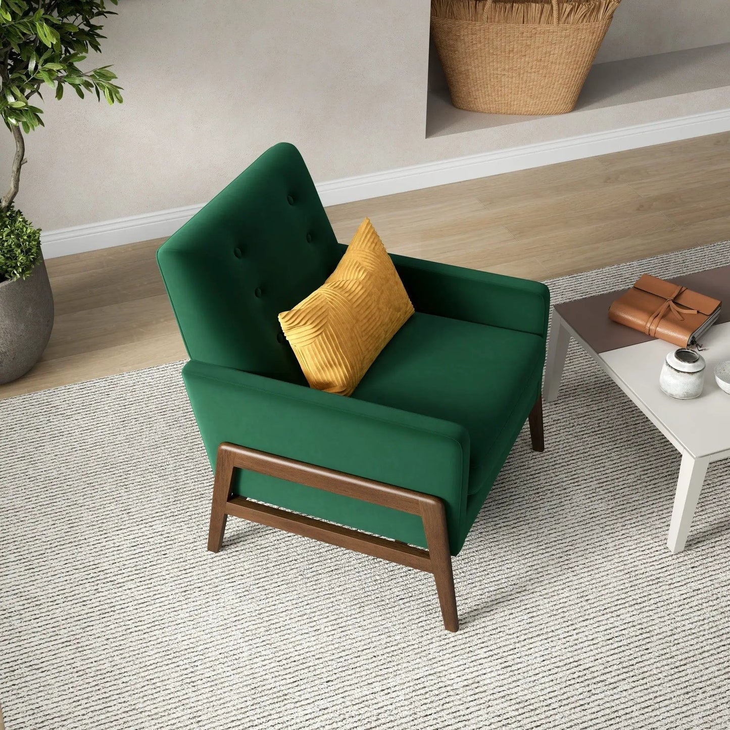 Cole Solid Wood Lounge Chair Mid Century Modern