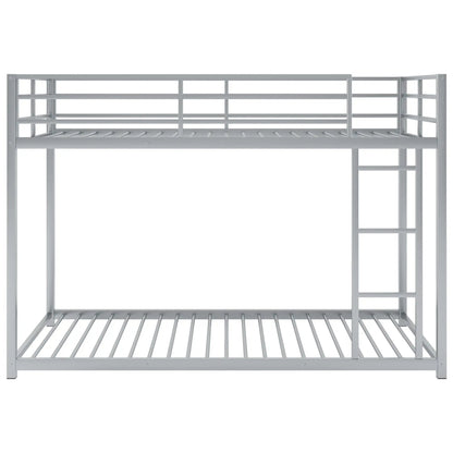 Metal bunk bed frame, low-height with ladder, gray finish on Tampa Home & Garden Store