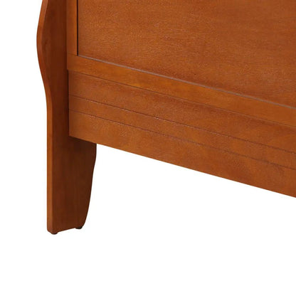 Louis Philippe panel sleigh bed footboard in warm wood finish by Unique Piece Furniture on Tampa Home & Garden Store