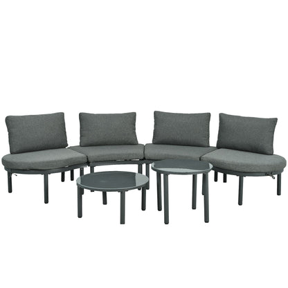 Outdoor Patio 6 Piece Sofa Set And Cushions