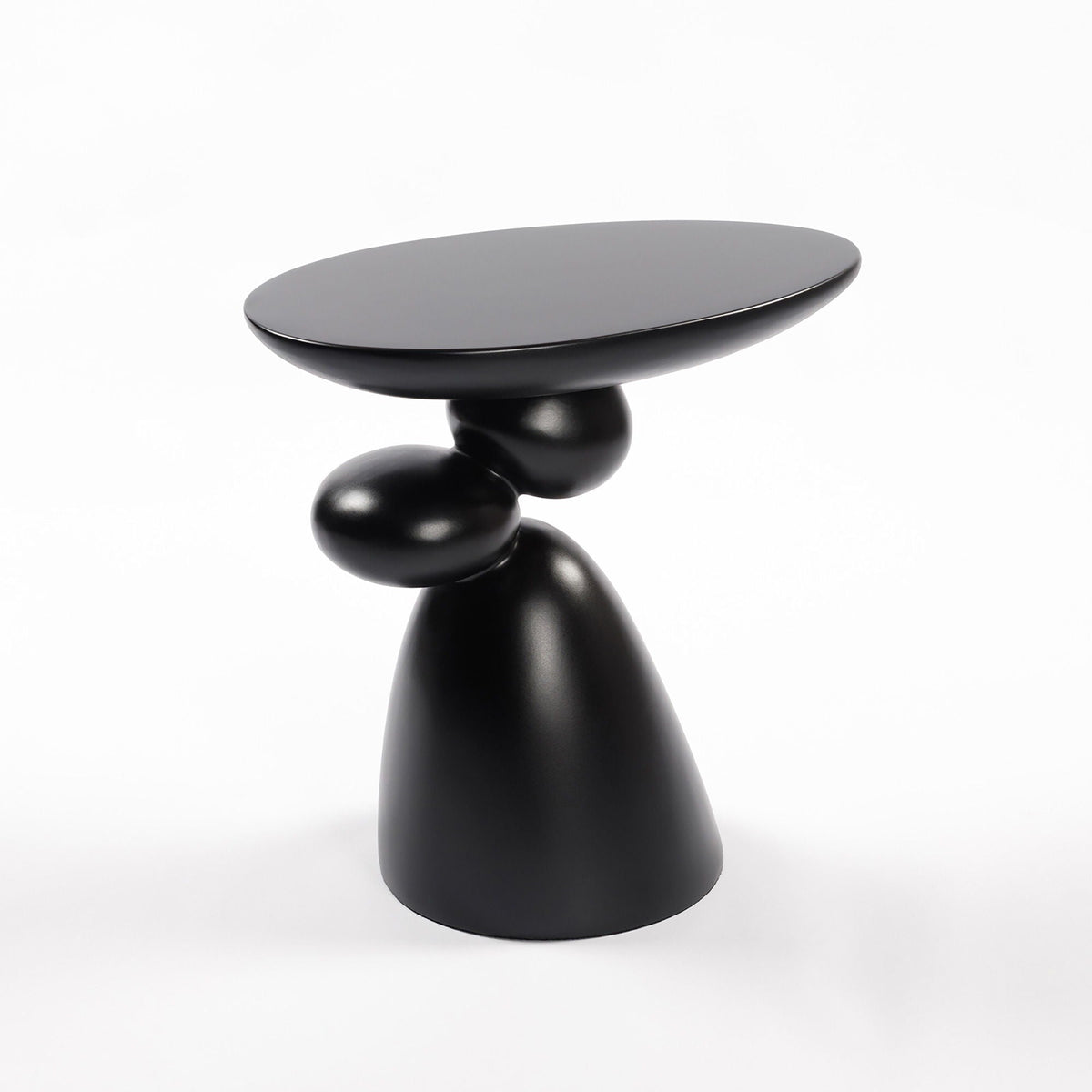 Lucky Stone Shaped End Table with sculptural bead base by HouseOfZazla on Tampa Home & Garden Store