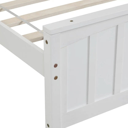 Wood Platform Bed with Headboard and Footboard