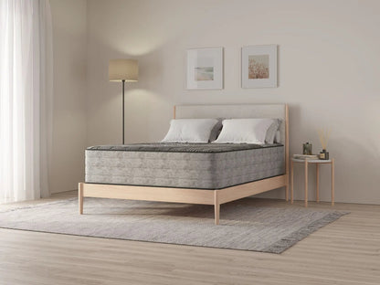 Pure Ice 14in Plush Quilted Hybrid Mattress Unique Piece Furniture gray top on wood frame on Tampa Home & Garden Store