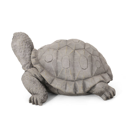 Outdoor turtle statue, gray stone finish with detailed shell and textured limbs on Tampa Home & Garden Store