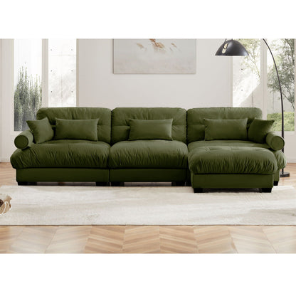 Oversized Modular Sofa with Movable Ottoman