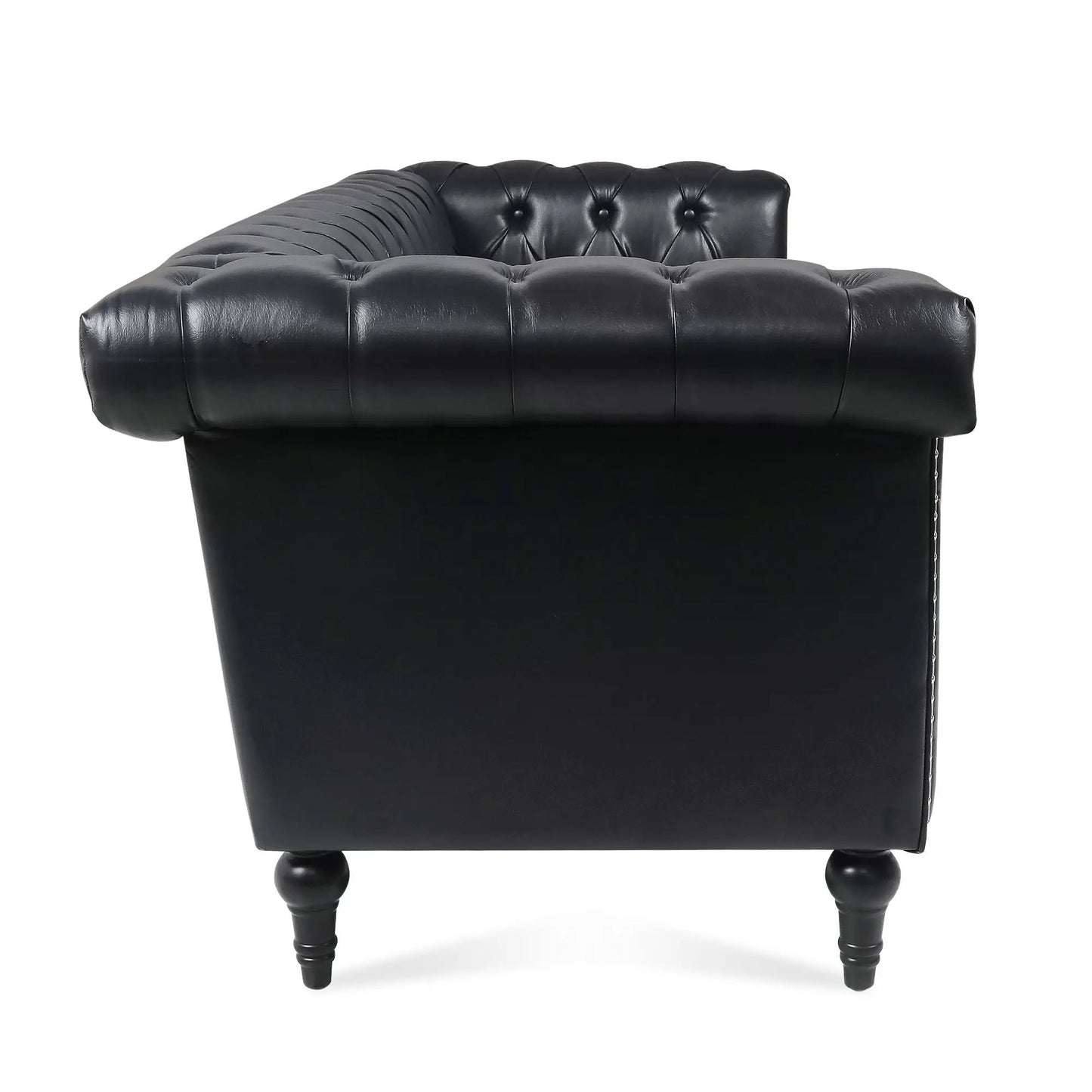 Traditional square-arm 3-seater leather sofa with removable cushions by Unique Piece Furniture on Tampa Home & Garden Store