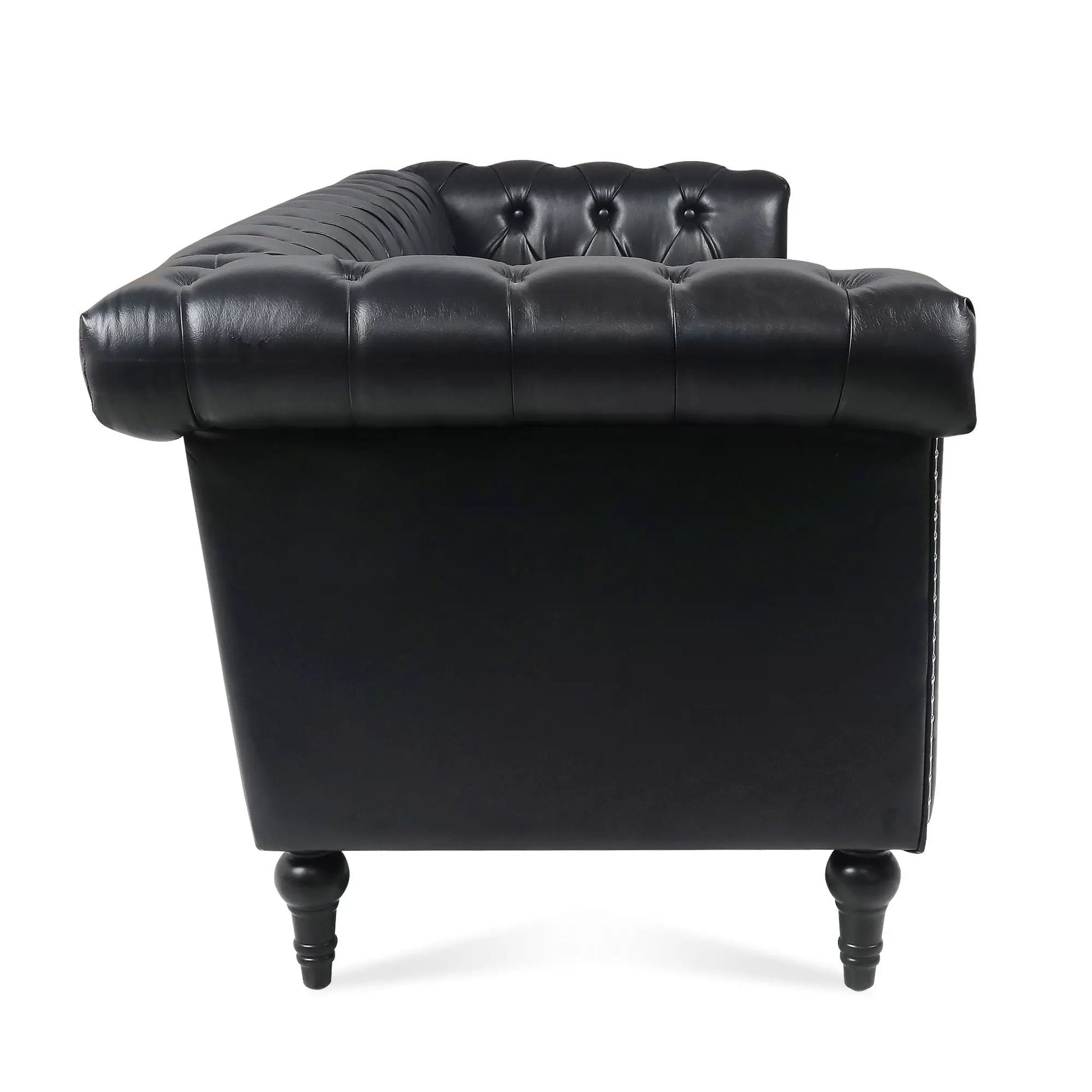 Traditional square-arm 3-seater leather sofa with removable cushions by Unique Piece Furniture on Tampa Home & Garden Store