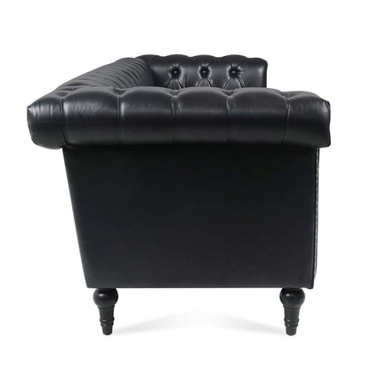 Traditional square-arm 3-seater leather sofa with removable cushions by Unique Piece Furniture on Tampa Home & Garden Store