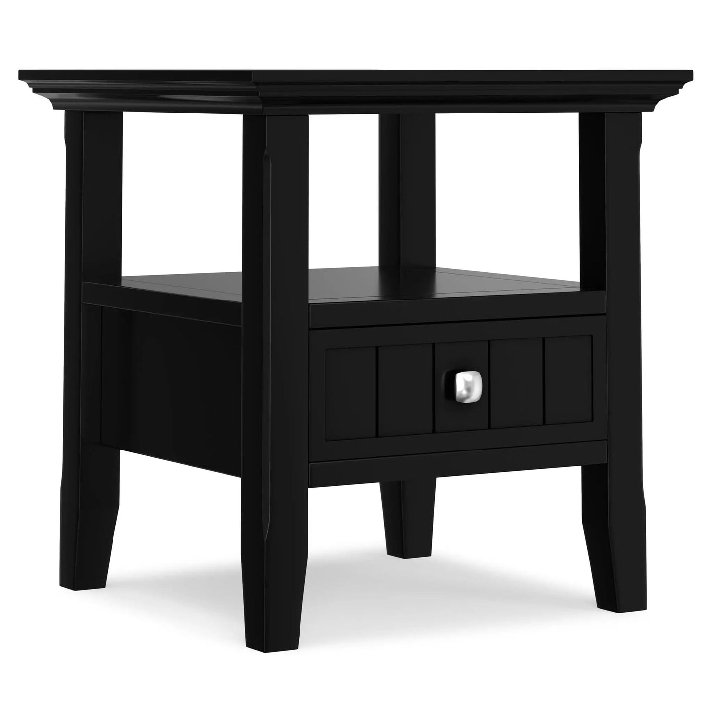 Acadian end table with drawer black finish, silver knob by Unique Piece Furniture on Tampa Home & Garden Store