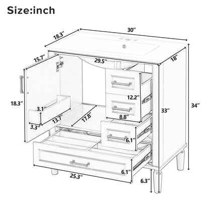 Traditional Bathroom Vanity With Soft Close Doors