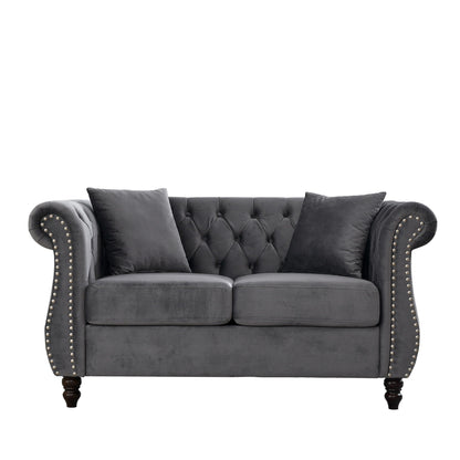 Chesterfield Sofa With Nailhead Trim and Cushions