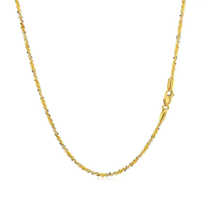 Two-Tone 14k white and yellow gold sparkle chain necklace 1.5mm by Bids.com on Tampa Home & Garden Store