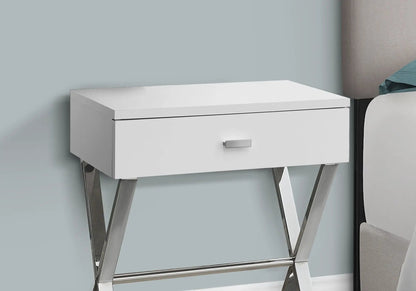 Accent Side X Table Storage Drawer Modern