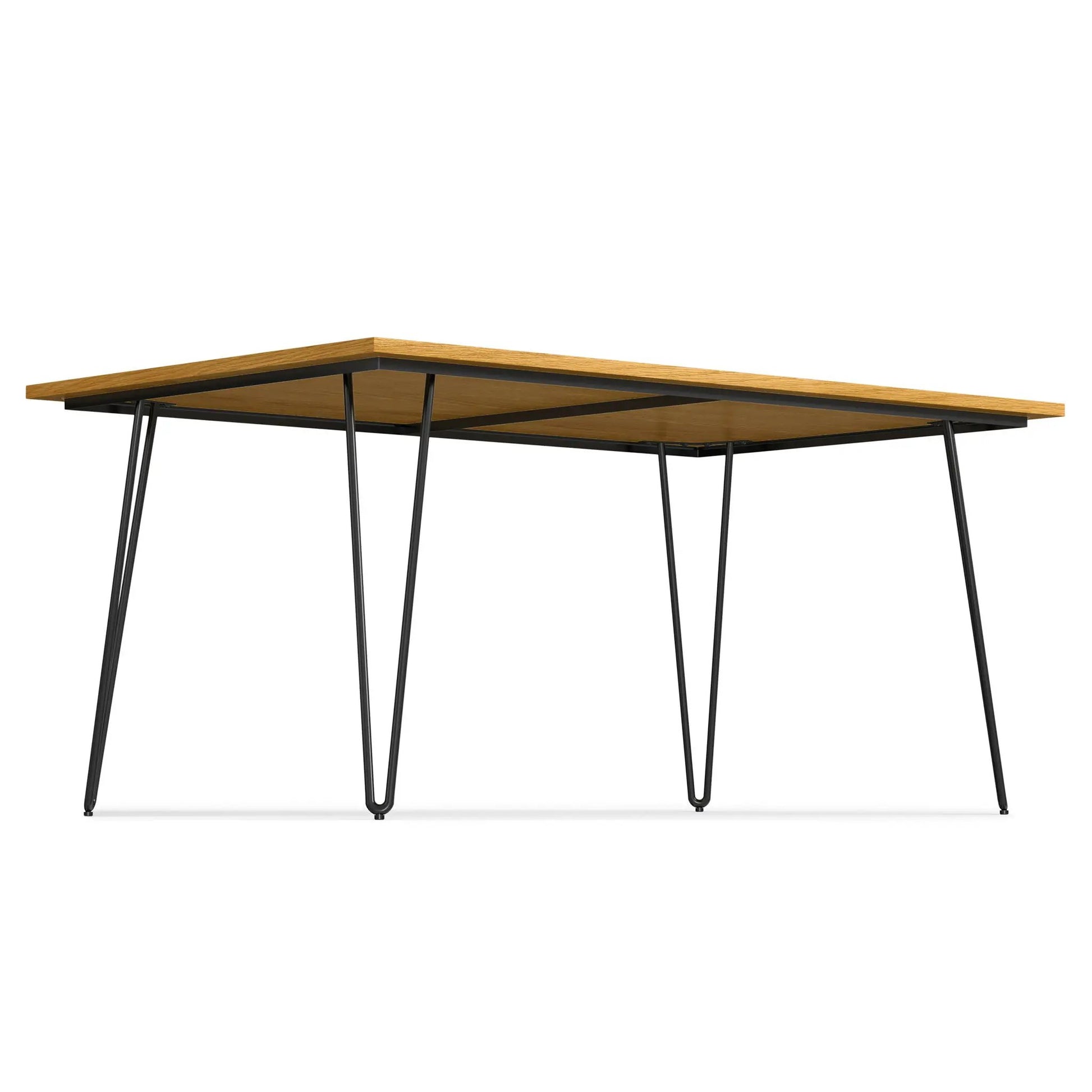 Hunter square tabletop dining table with oak top and black metal legs by Unique Piece Furniture on Tampa Home & Garden Store