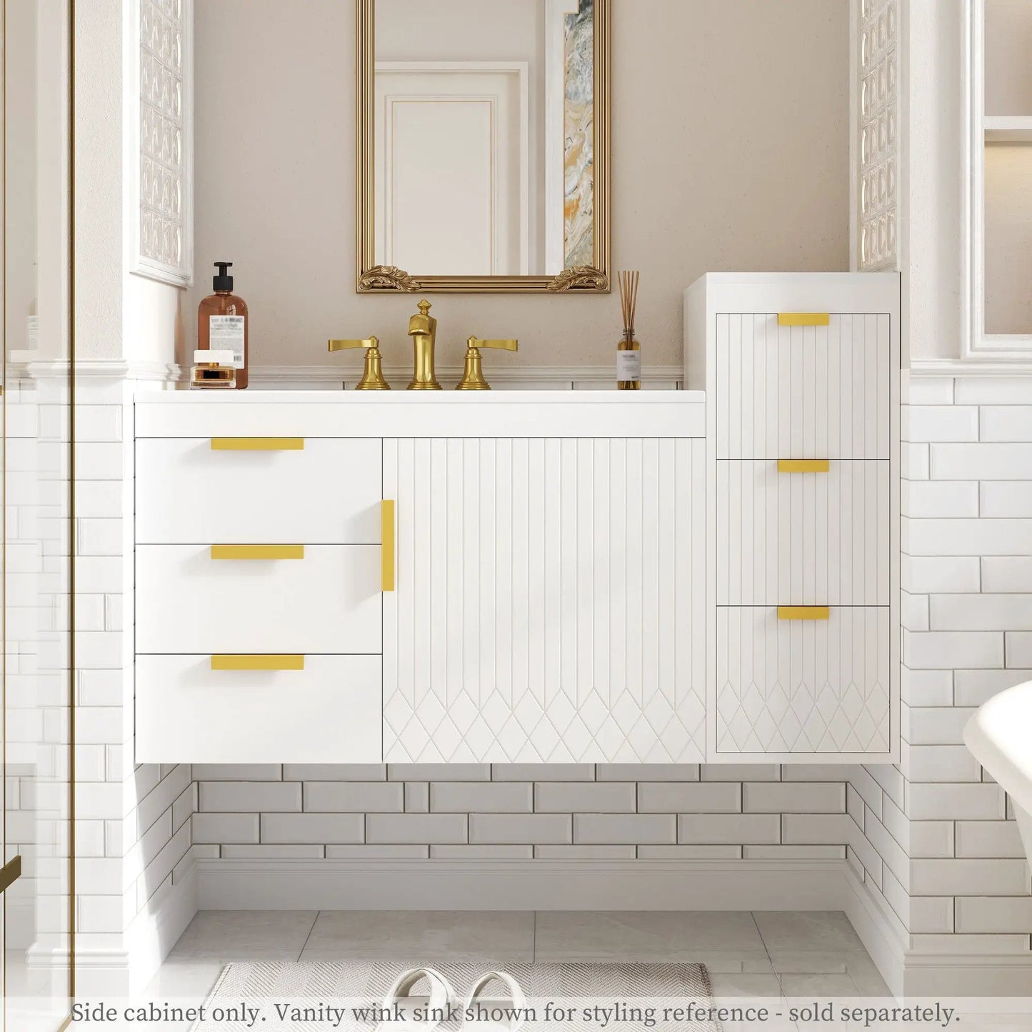 Modern Wall Mounted Floating Cabinet with Drawers
