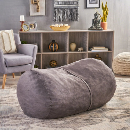 Michael Modern Cylindrical Suede Bean Bag Chair