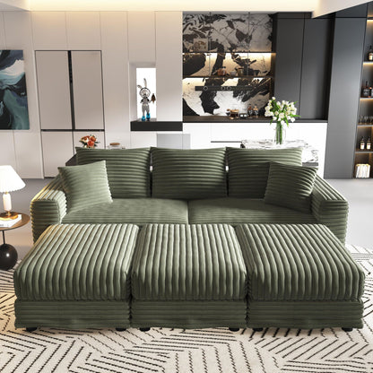 Convertible Sofa With Deep Seat and Pillows