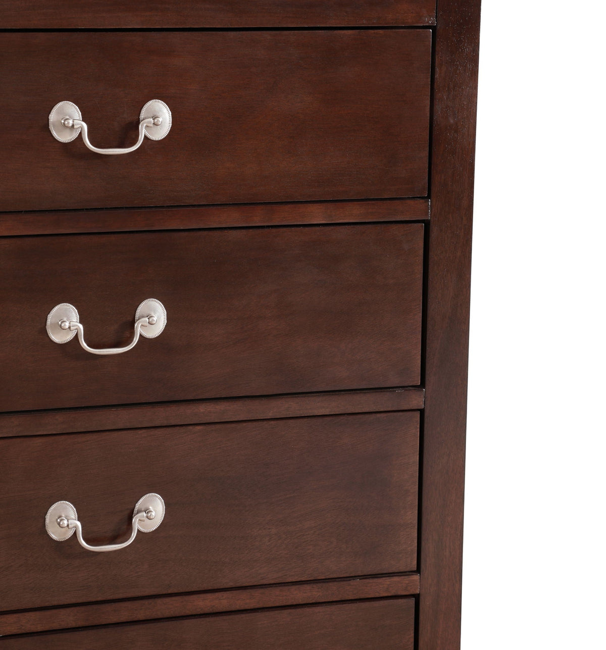 Louis Phillipe accent chest dark espresso wood with silver curved drawer pulls HouseOfZazla on Tampa Home & Garden Store