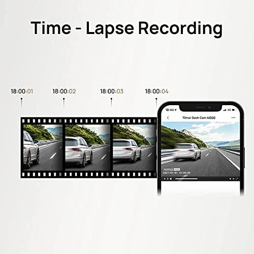 70mai Dash Cam M300 car dash cam 1296P night vision time-lapse frames on smartphone on Tampa Home & Garden Store