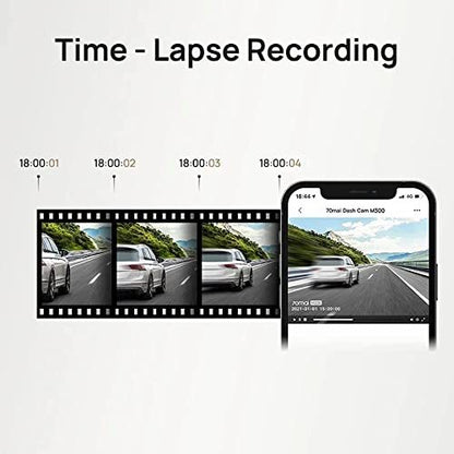 70mai Dash Cam M300 car dash cam 1296P night vision time-lapse frames on smartphone on Tampa Home & Garden Store