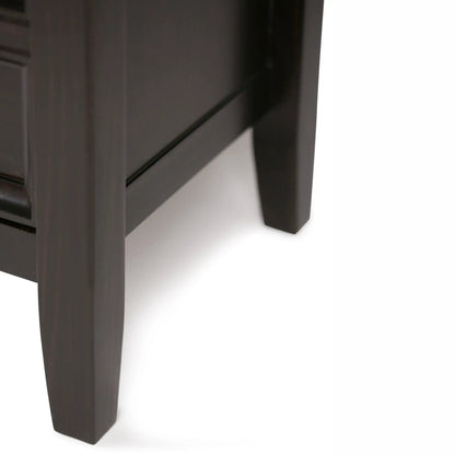 Amherst Console Sofa Table leg detail in dark espresso wood, handcrafted on Tampa Home & Garden Store