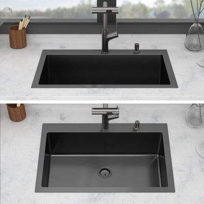 Stainless Steel Kitchen Sink with Pull Faucet