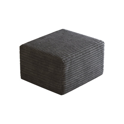 Dark Grey Corduroy Ottoman for the Living Room