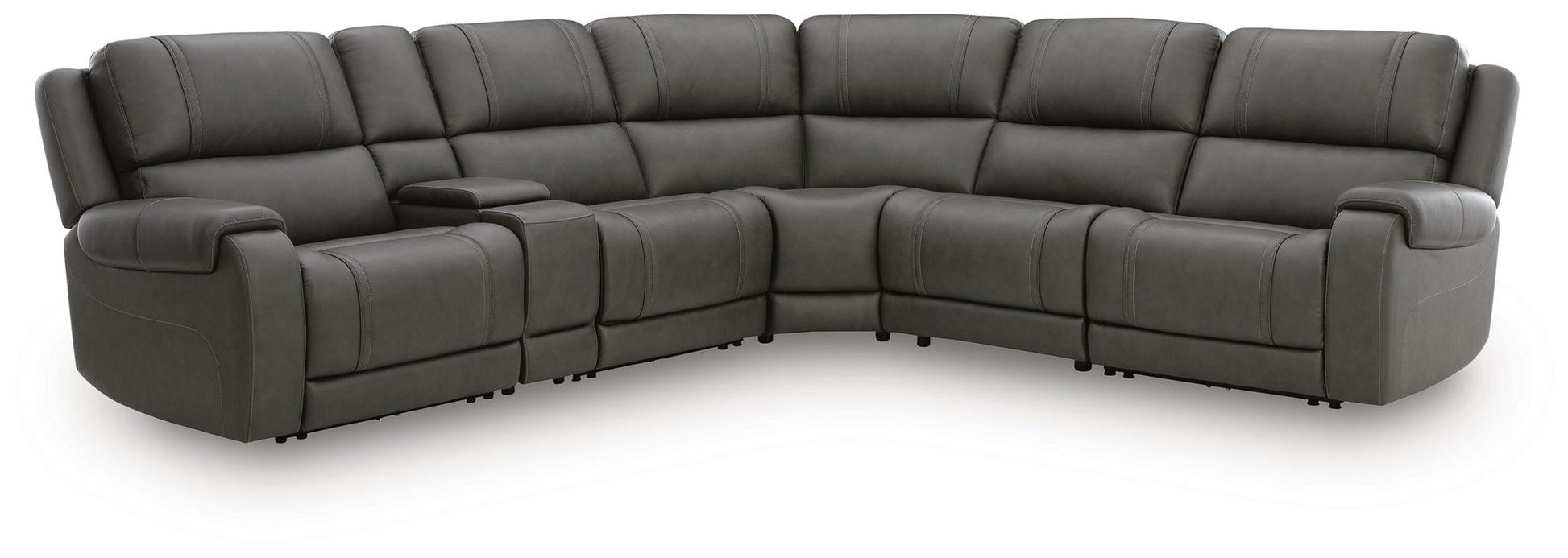 5Z Pittson power reclining sectional in gray leather by Unique Piece Furniture on Tampa Home & Garden Store