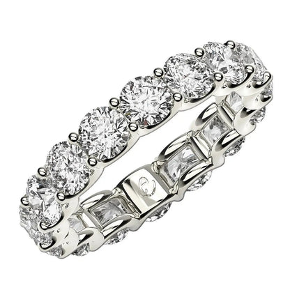 Round cut lab-grown diamond eternity ring in 14k white gold, 4 cttw FG/VS2, Bids.com on Tampa Home & Garden Store