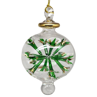 Adorno de estrella perforada de vidrio soplado - Verde
