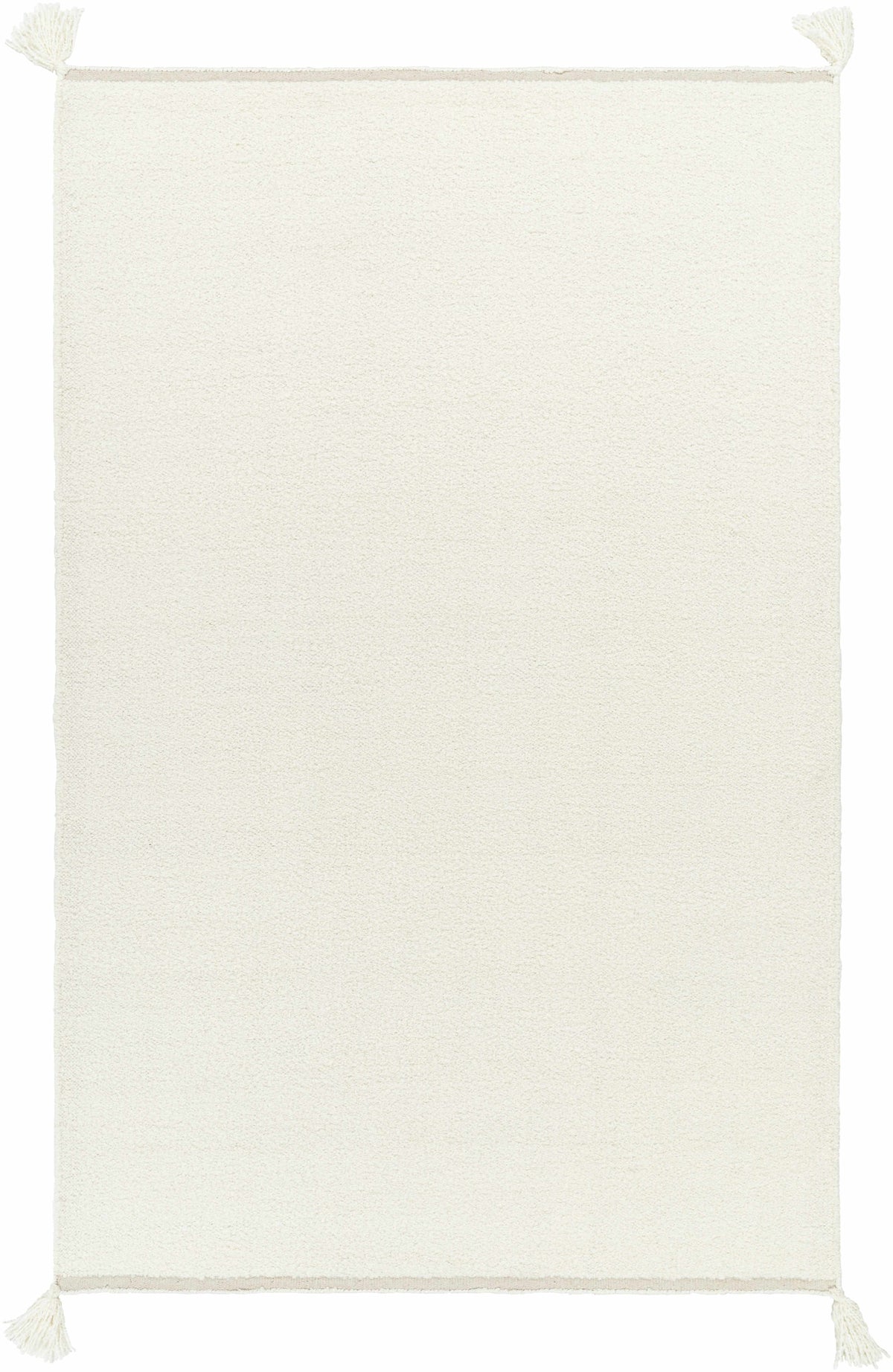 Niabi Area Rug by Boutique Rugs in ivory cream with tassels at corners on Tampa Home & Garden Store