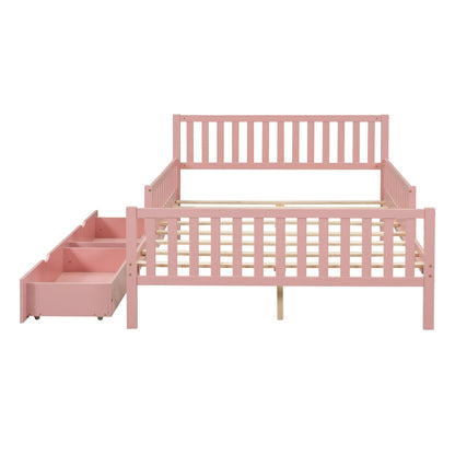 Pink platform bed with guardrails on both sides and two storage drawers on Tampa Home & Garden Store
