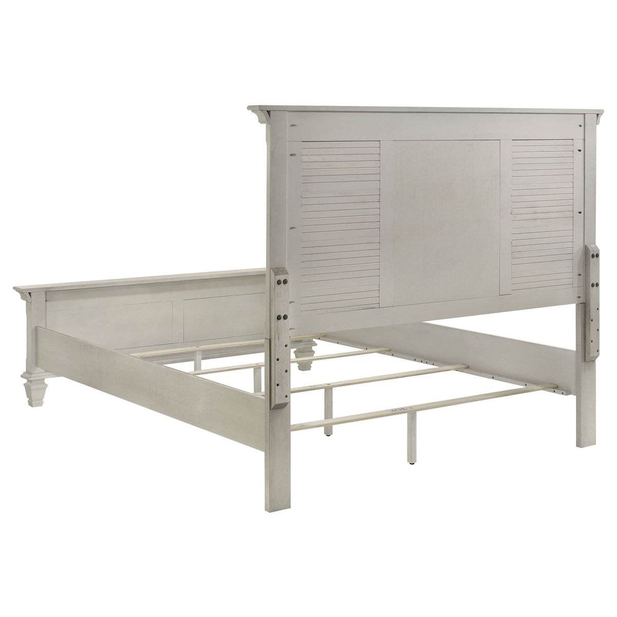 Durable Construction Panel Bed by HouseOfZazla in light gray with slatted panels on Tampa Home & Garden Store