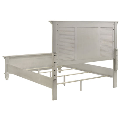 Durable Construction Panel Bed by HouseOfZazla in light gray with slatted panels on Tampa Home & Garden Store