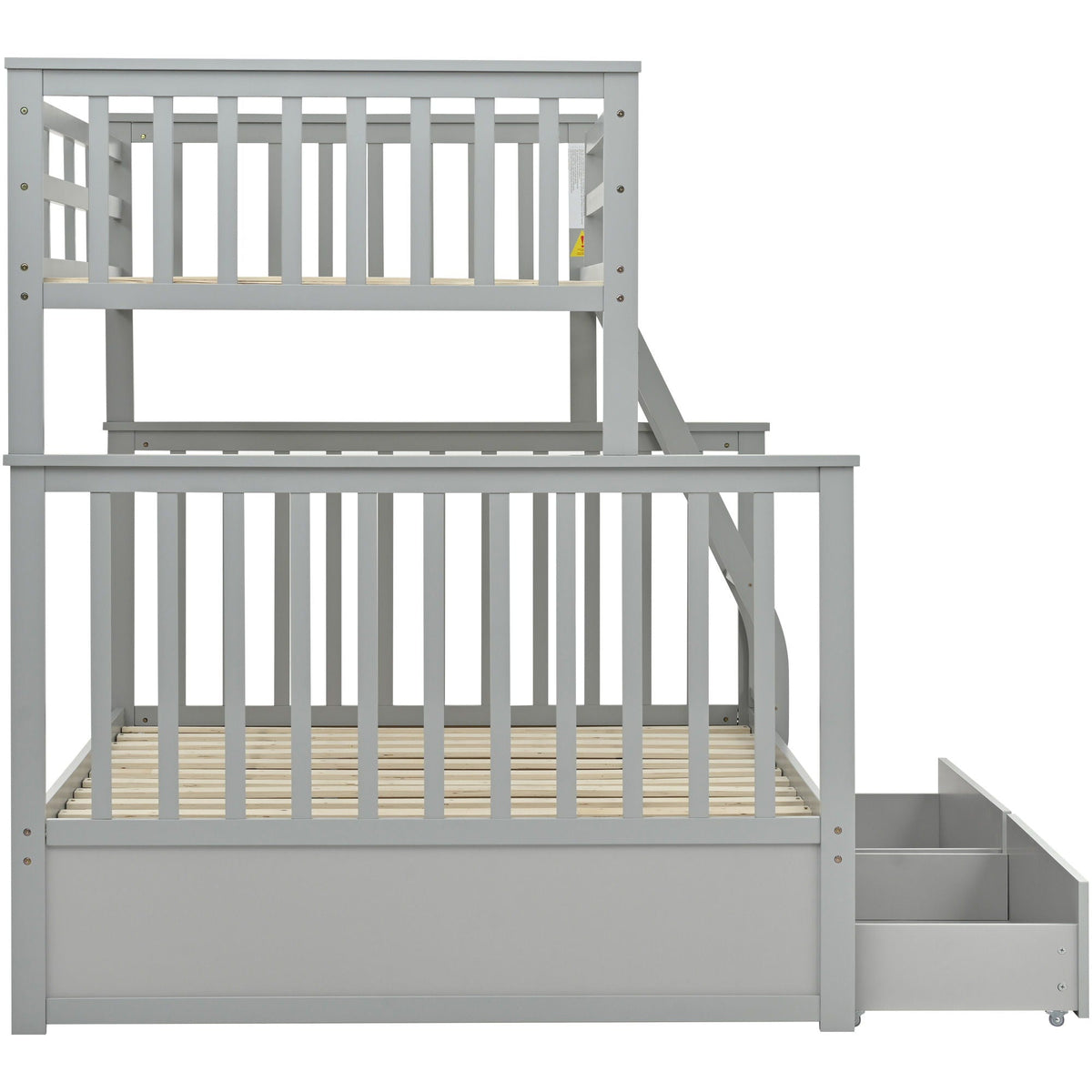 Bunk bed with ladder and safety guard rails by HouseOfZazla in gray finish on Tampa Home & Garden Store