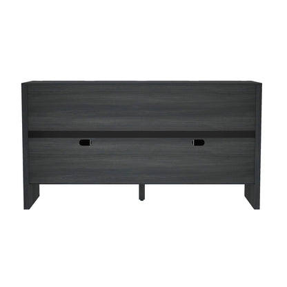 Linda Sideboard by HouseOfZazla in dark gray wood finish with drawers and oval cutout pulls on Tampa Home & Garden Store