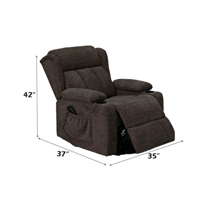 Lusio power motion lift recliner brown with cup holder on Tampa Home & Garden Store
