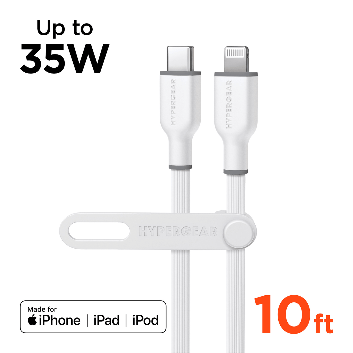 Flexi PRO USB-C to Lightning Cable 10ft, white, Best Product Finds, two cables on Tampa Home & Garden Store