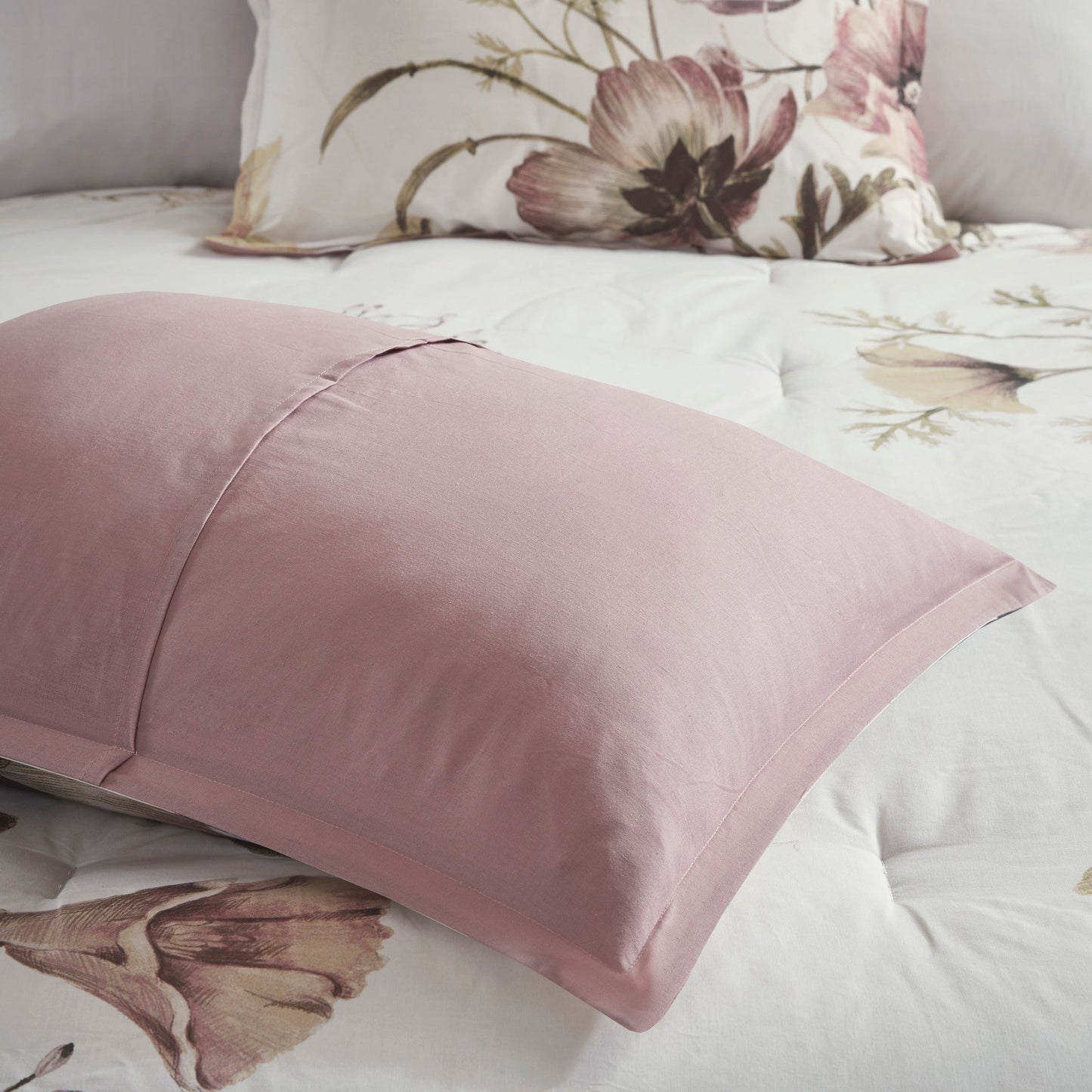 8 Piece Cotton Blush Comforter Set for Queen